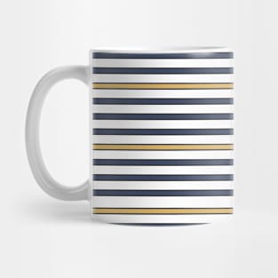 Blue and Gold Stripes Pattern Mug